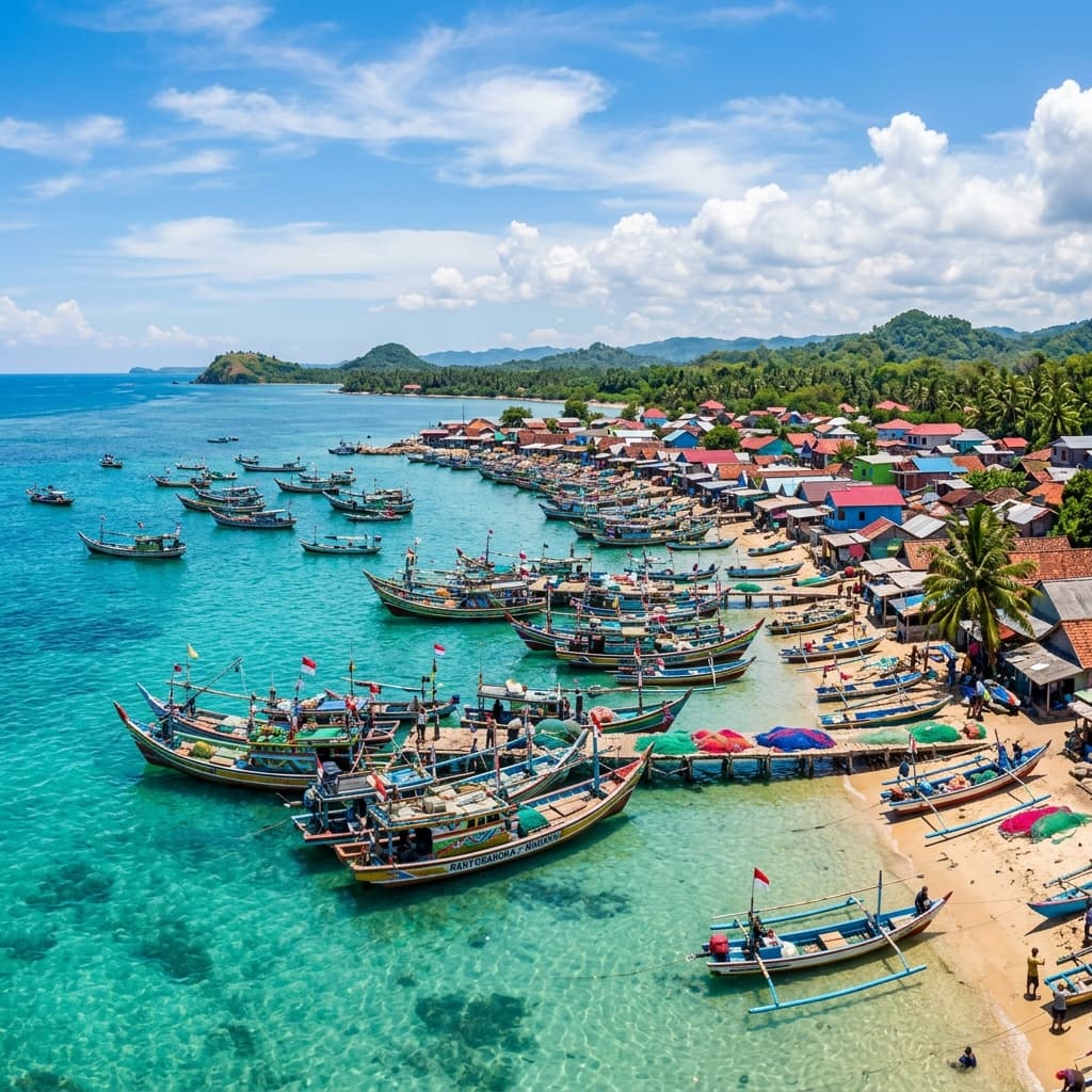 Pemandangan Laut Pesisir Desa Banyusangka